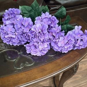 10 Pack Artificial Hydrangea Stem Bouquet - Purple